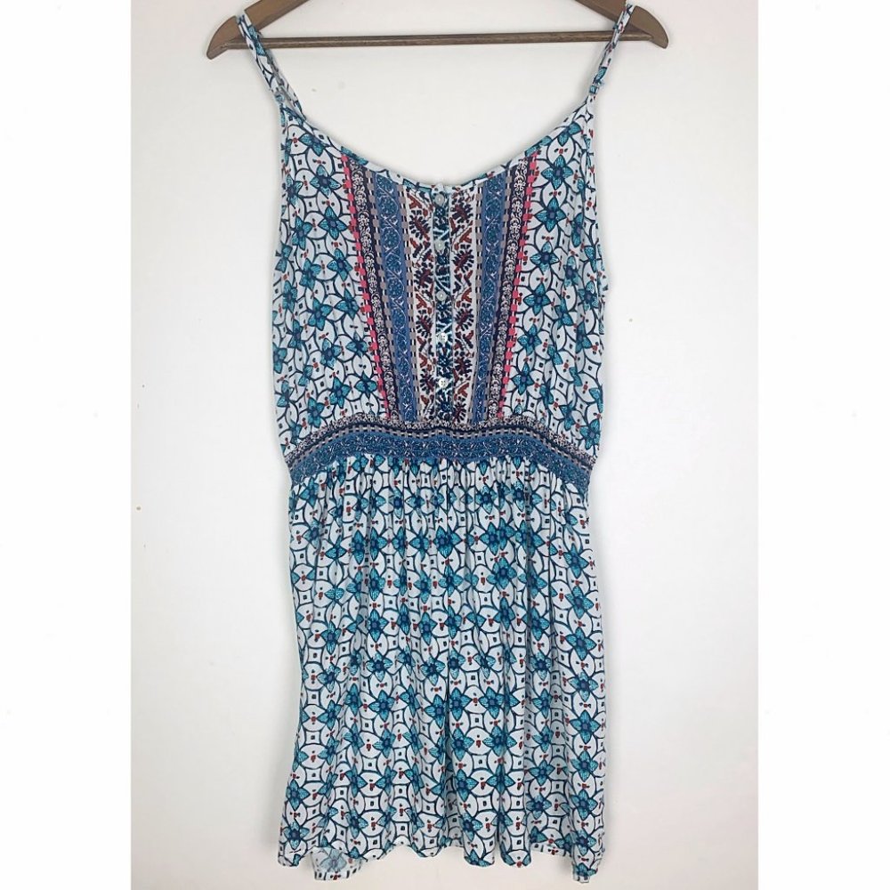3/$18 Aeropostale Boho Print Keyhole Peasant Dress - Picture 7 of 12